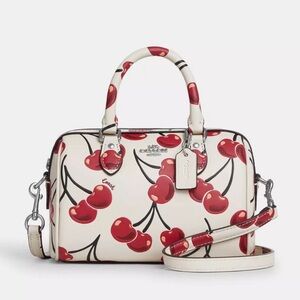 Coach Mini Rowan Crossbody Bag With Cherry Print NWT